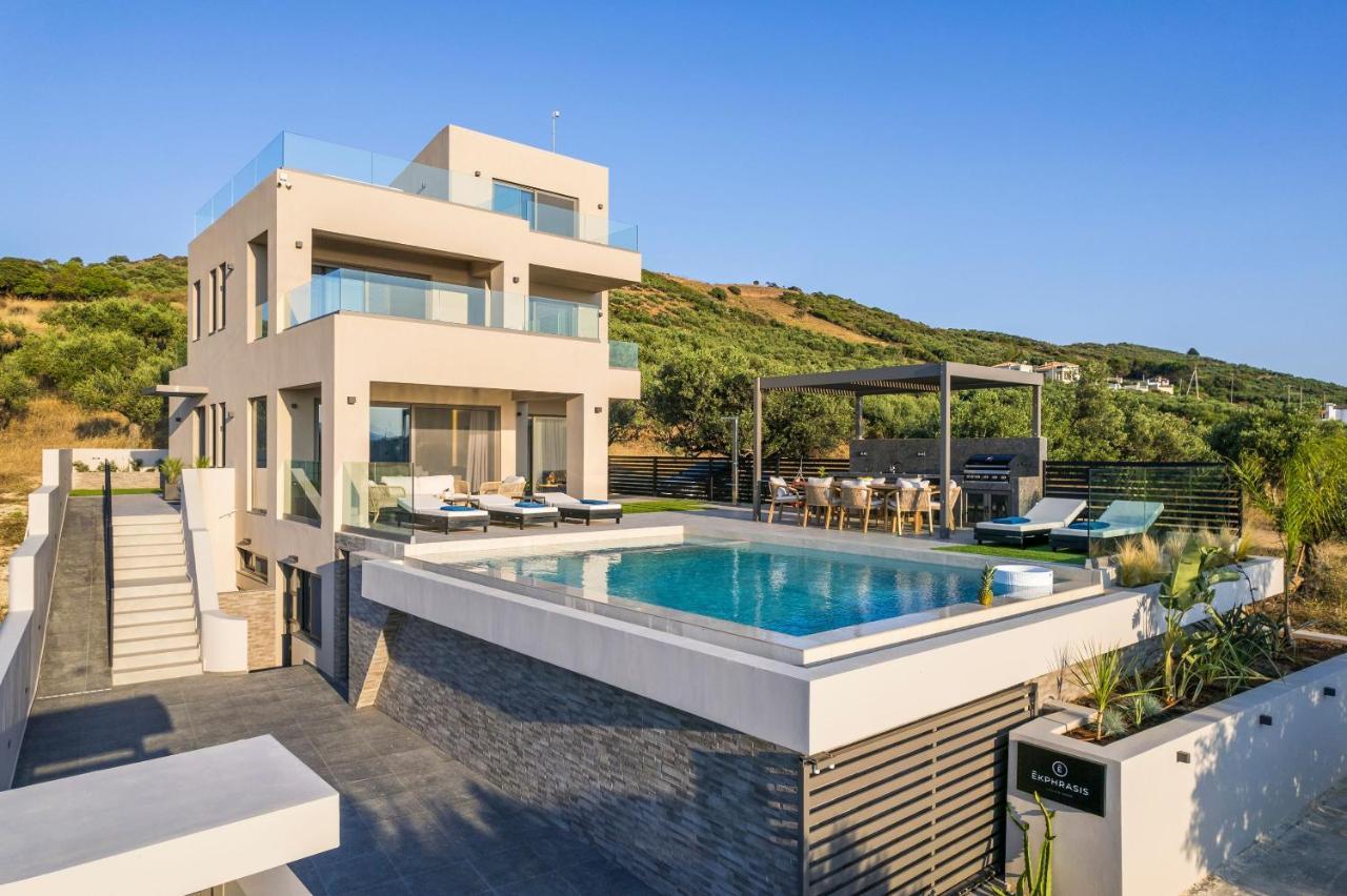 Villa Ekphrasis With Sea View And Jacuzzi Ravdhoúkha Exterior foto