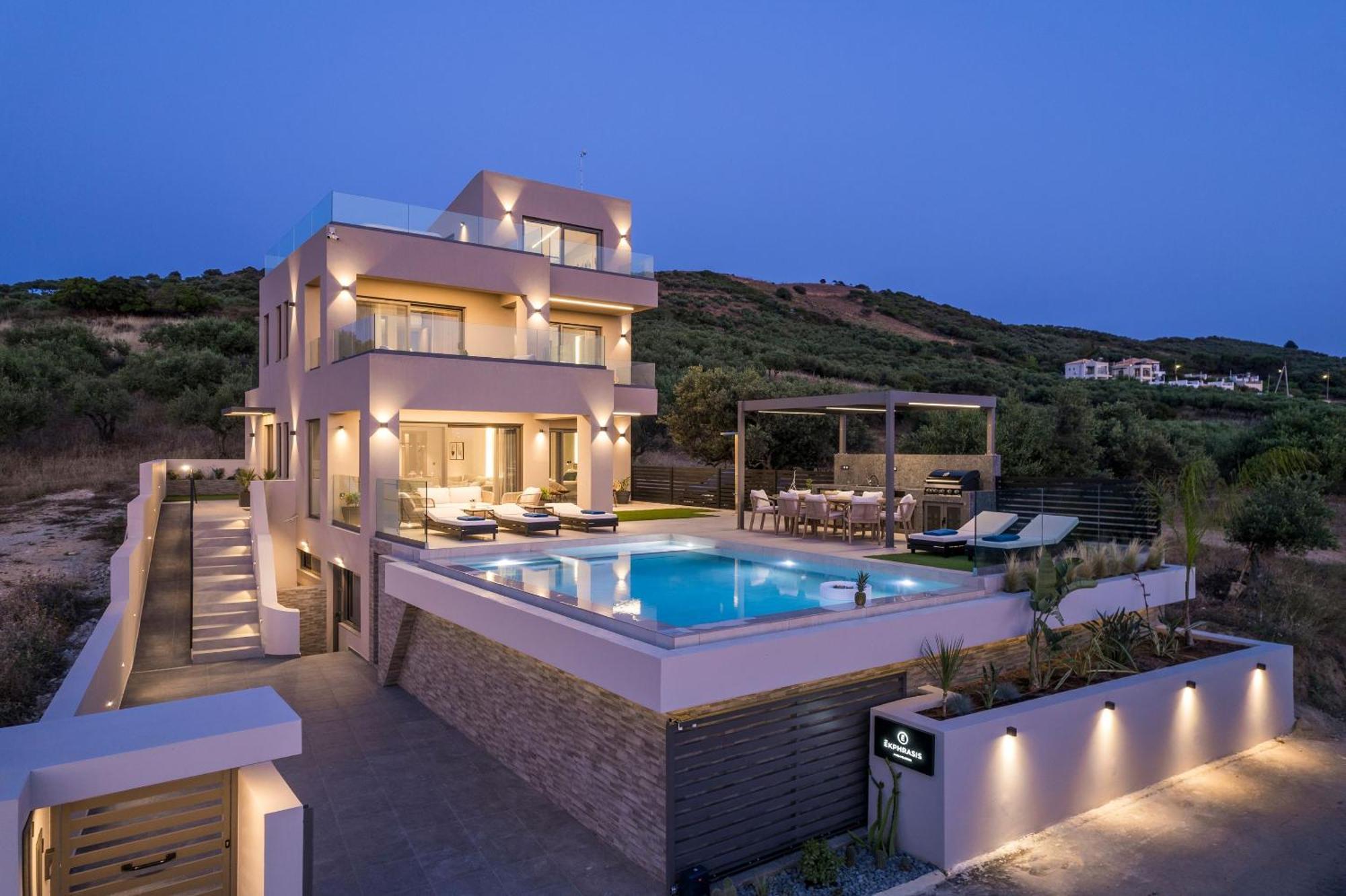 Villa Ekphrasis With Sea View And Jacuzzi Ravdhoúkha Exterior foto