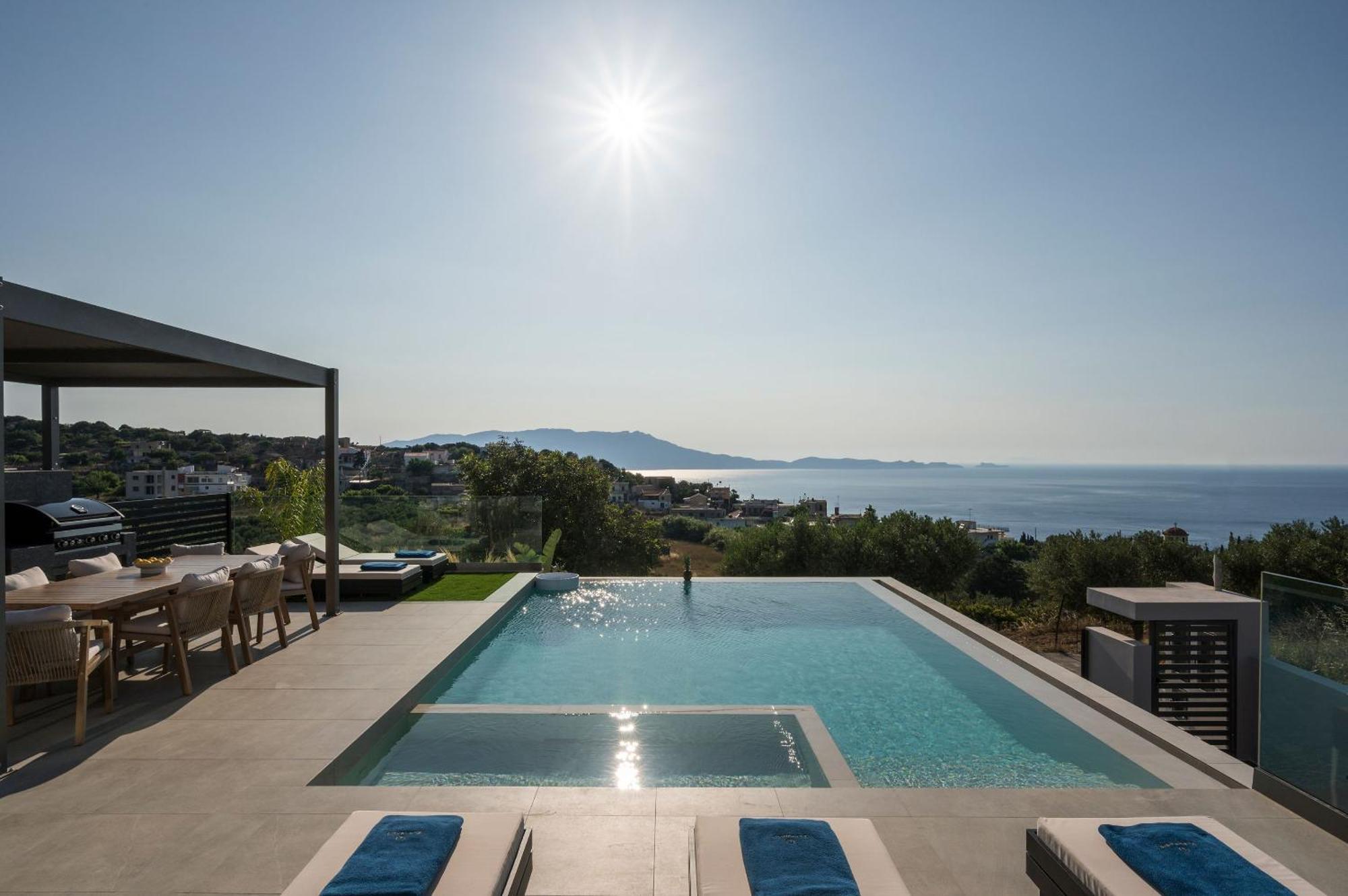 Villa Ekphrasis With Sea View And Jacuzzi Ravdhoúkha Exterior foto