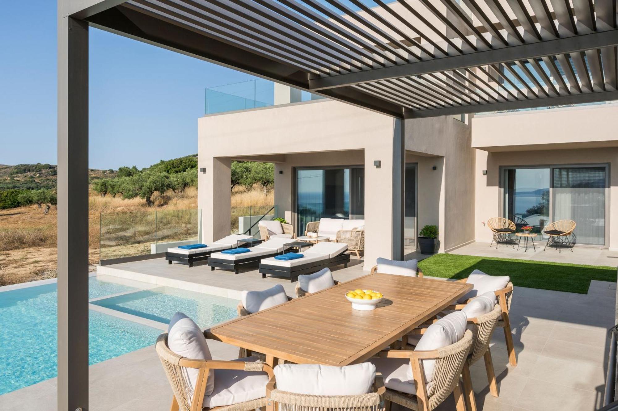 Villa Ekphrasis With Sea View And Jacuzzi Ravdhoúkha Exterior foto