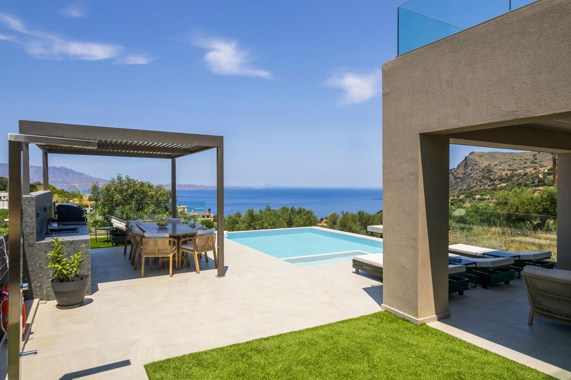 Villa Ekphrasis With Sea View And Jacuzzi Ravdhoúkha Exterior foto