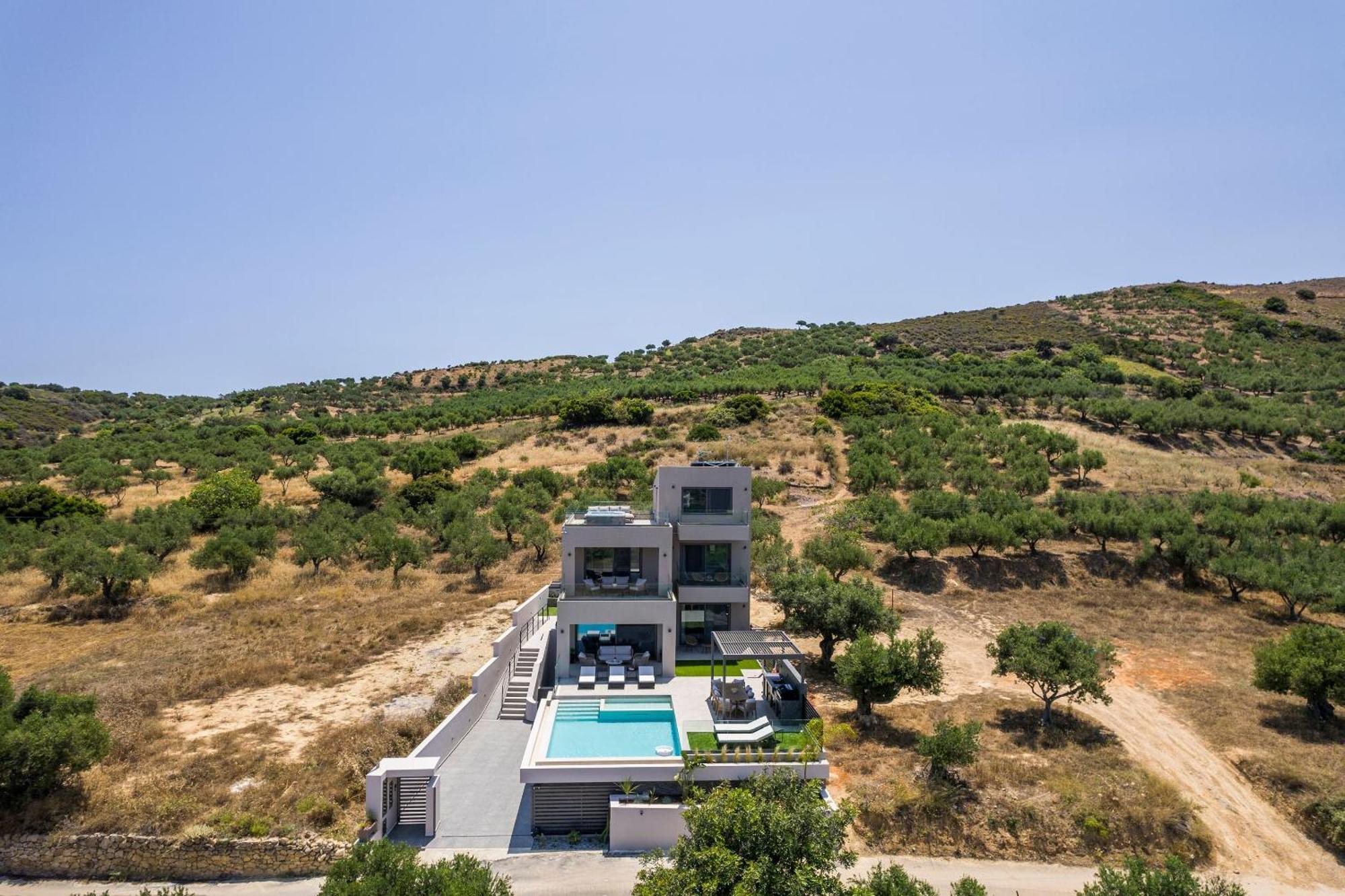 Villa Ekphrasis With Sea View And Jacuzzi Ravdhoúkha Exterior foto