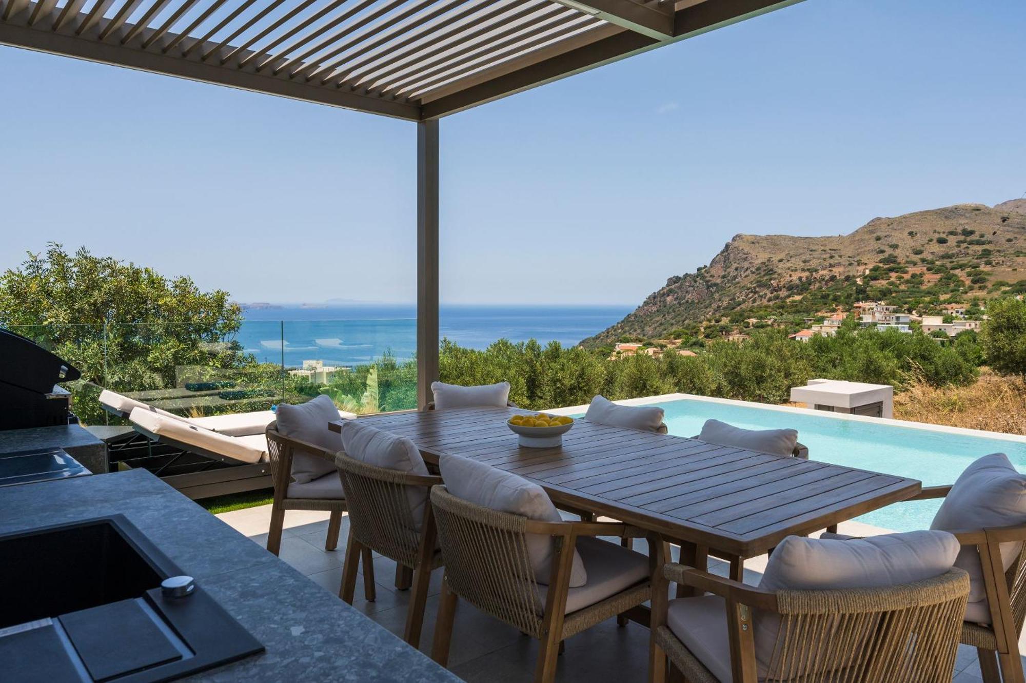 Villa Ekphrasis With Sea View And Jacuzzi Ravdhoúkha Exterior foto