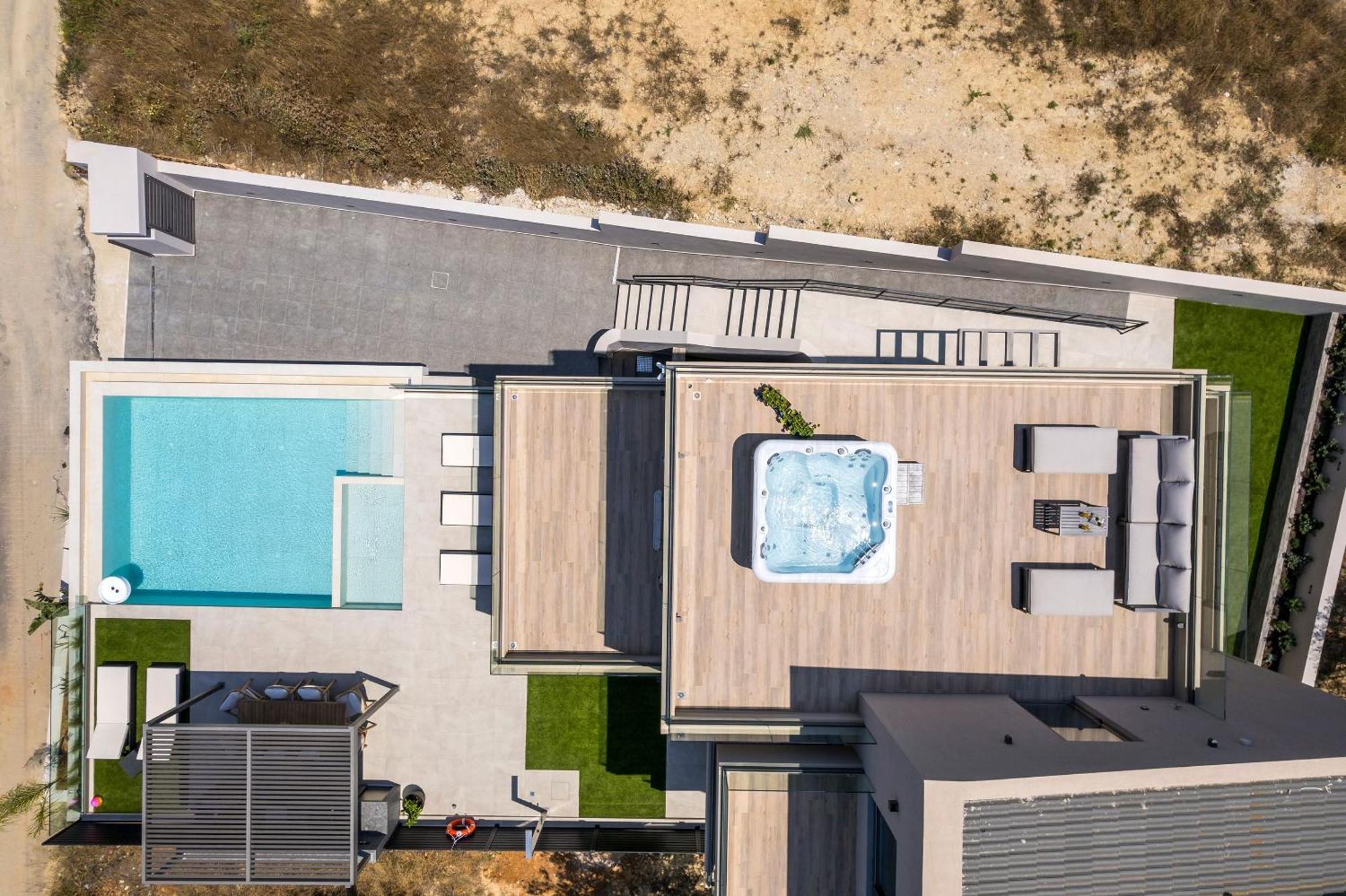 Villa Ekphrasis With Sea View And Jacuzzi Ravdhoúkha Exterior foto